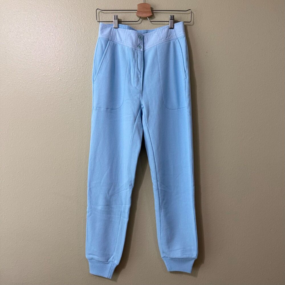 Something Navy Bridget Button Waist Sweatpants Sky Blue Women's S NWT